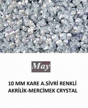 10 MM KARE ALTI SİVRİ RENKLİ AKRİLİK-MERCİMEK CRYSTAL