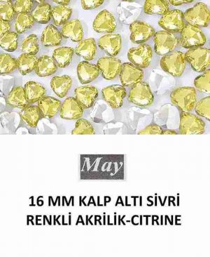 16 MM KALP ALTI SİVRİ RENKLİ AKRİLİK-CITRINE