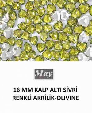 16 MM KALP ALTI SİVRİ RENKLİ AKRİLİK-OLIVINE