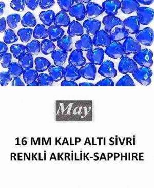 16 MM KALP ALTI SİVRİ RENKLİ AKRİLİK-SAPPHIRE