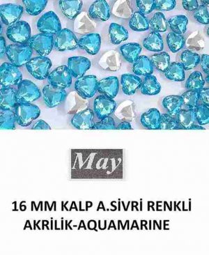 16 MM KALP ALTI SİVRİ RENKLİ AKRİLİK-AQUAMARINE