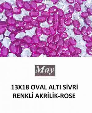 13X18 OVAL ALTI SİVRİ RENKLİ AKRİLİK-ROSE