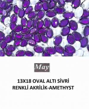 13X18 OVAL ALTI SİVRİ RENKLİ AKRİLİK-AMETHYST