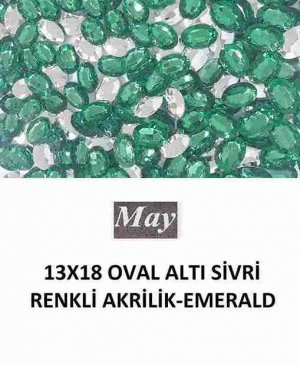 13X18 OVAL ALTI SİVRİ RENKLİ AKRİLİK-EMERALD