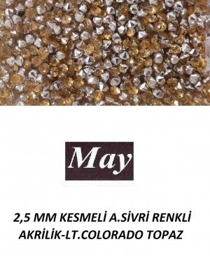 2,5 MM KESMELİ ALTI SİVRİ RENKLİ AKRİLİK-LT.COLORADO TOPAZ