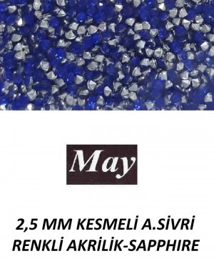 2,5 MM KESMELİ ALTI SİVRİ RENKLİ AKRİLİK-SAPPHIRE