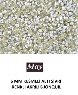 6 MM KESMELİ ALTI SİVRİ RENKLİ AKRİLİK-JONQUIL