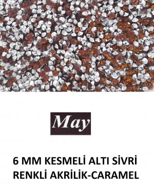 6 MM KESMELİ ALTI SİVRİ RENKLİ AKRİLİK-CARAMEL