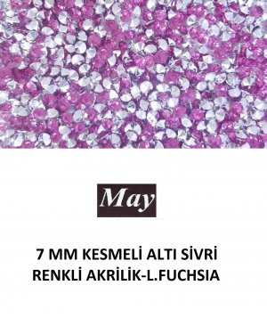 7 MM KESMELİ ALTI SİVRİ RENKLİ AKRİLİK-LIGHT FUCHSIA