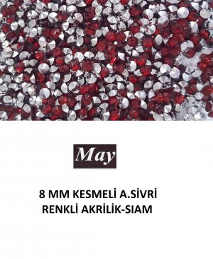 8 MM KESMELİ ALTI SİVRİ RENKLİ AKRİLİK-SIAM