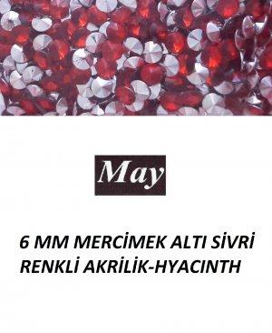 6 MM MERCİMEK ALTI SİVRİ RENKLİ AKRİLİK-HYACINTH