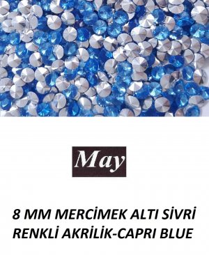 8 MM MERCİMEK ALTI SİVRİ RENKLİ AKRİLİK-CAPRI BLUE