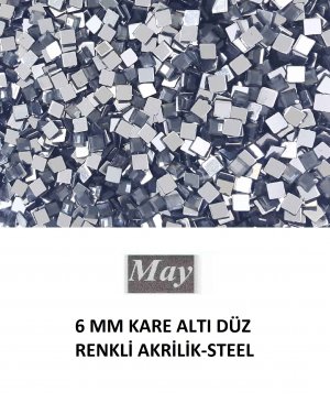 6 MM KARE ALTI DÜZ RENKLİ AKRİLİK-STEEL