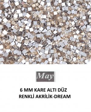 6 MM KARE ALTI DÜZ RENKLİ AKRİLİK-DREAM
