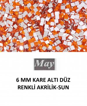 6 MM KARE ALTI DÜZ RENKLİ AKRİLİK-SUN