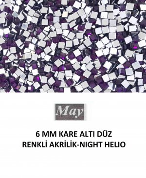 6 MM KARE ALTI DÜZ RENKLİ AKRİLİK-NIGHT HELIO
