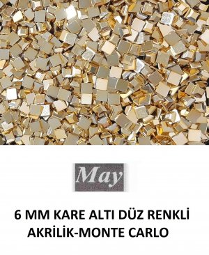 6 MM KARE ALTI DÜZ RENKLİ AKRİLİK-MONTE CARLO