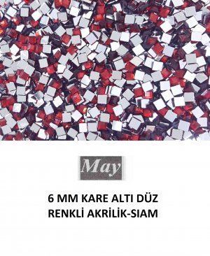 6 MM KARE ALTI DÜZ RENKLİ AKRİLİK-SIAM