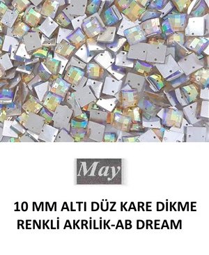 10 MM ALTI DÜZ KARE DİKME RENKLİ AKRİLİK-AB DREAM