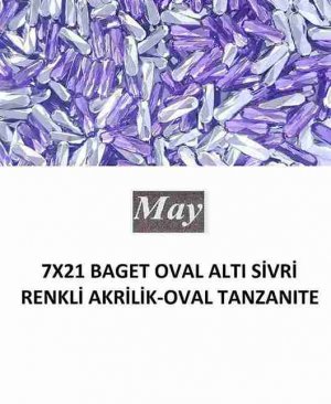 7X21 BAGET OVAL ALTI SİVRİ RENKLİ AKRİLİK-OVAL TANZANITE