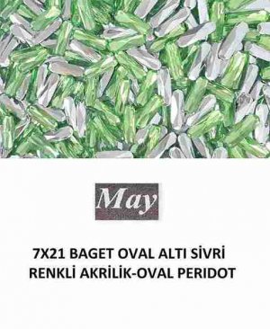 7X21 BAGET OVAL ALTI SİVRİ RENKLİ AKRİLİK-OVAL PERIDOT
