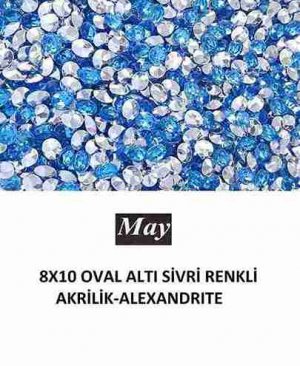 8X10 OVAL ALTI SİVRİ RENKLİ AKRİLİK-ALEXANDRITE