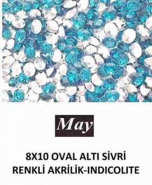8X10 OVAL ALTI SİVRİ RENKLİ AKRİLİK-INDICOLITE
