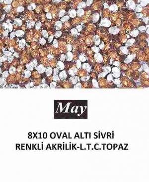 8X10 OVAL ALTI SİVRİ RENKLİ AKRİLİK-L.T.C.TOPAZ