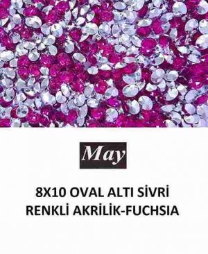 8X10 OVAL ALTI SİVRİ RENKLİ AKRİLİK-FUCHSIA