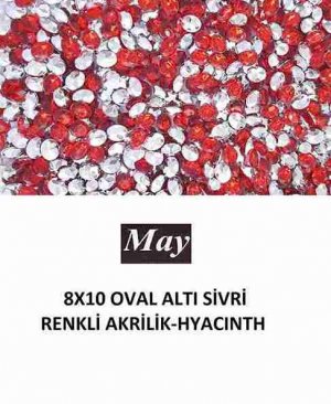 8X10 OVAL ALTI SİVRİ RENKLİ AKRİLİK-HYACINTH