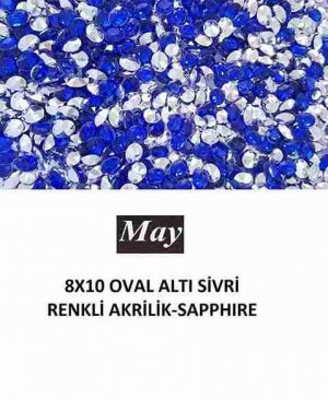8X10 OVAL ALTI SİVRİ RENKLİ AKRİLİK-SAPPHIRE