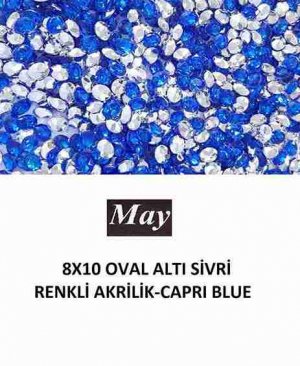 8X10 OVAL ALTI SİVRİ RENKLİ AKRİLİK-CAPRI BLUE