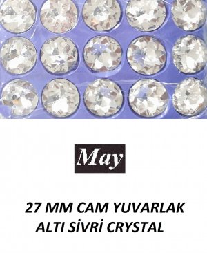 27 MM CAM YUVARLAK ALTI SİVRİ CRYSTAL