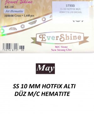 SS 10 MM HOTFIX ALTI DÜZ M/C HEMATITE