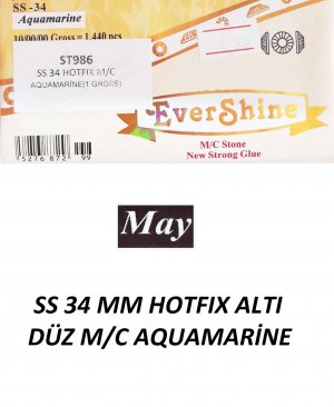 SS 34 MM HOTFIX ALTI DÜZ M/C AQUAMARİNE