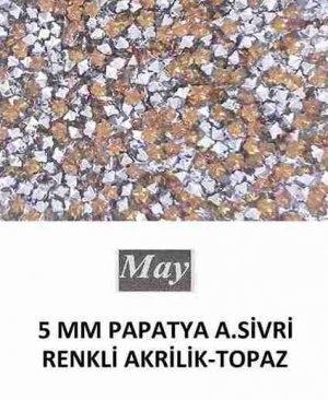 5 MM PAPATYA ALTI SİVRİ RENKLİ AKRİLİK-TOPAZ