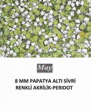 8 MM PAPATYA ALTI SİVRİ RENKLİ AKRİLİK-PERIDOT