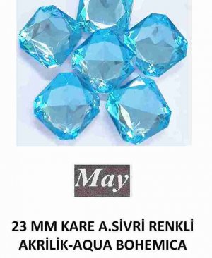 23 MM KARE ALTI SİVRİ RENKLİ AKRİLİK-AQUA BOHEMICA