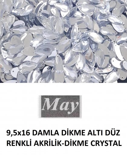9,5x16 DAMLA DİKME ALTI DÜZ RENKLİ AKRİLİK-DİKME CRYSTAL