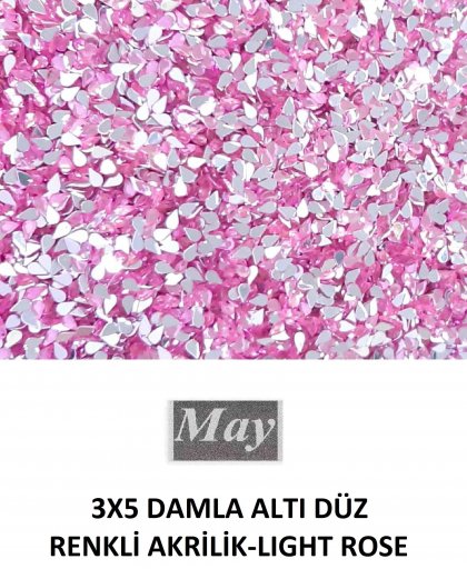 3X5 DAMLA ALTI DÜZ RENKLİ AKRİLİK-LIGHT ROSE
