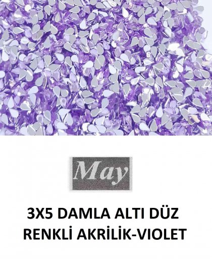 3X5 DAMLA ALTI DÜZ RENKLİ AKRİLİK-VIOLET