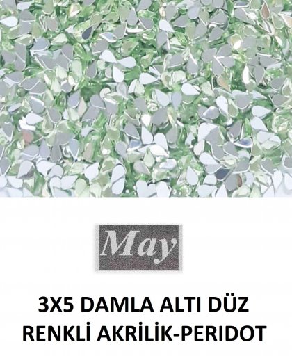 3X5 DAMLA ALTI DÜZ RENKLİ AKRİLİK-PERIDOT