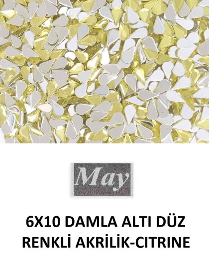 6X10 DAMLA ALTI DÜZ RENKLİ AKRİLİK-CITRINE