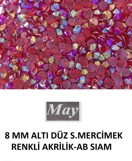 8 MM ALTI DÜZ S.MERCİMEK RENKLİ AKRİLİK-AB SIAM