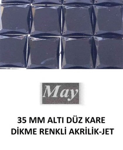 35 MM ALTI DÜZ KARE DİKME RENKLİ AKRİLİK-JET