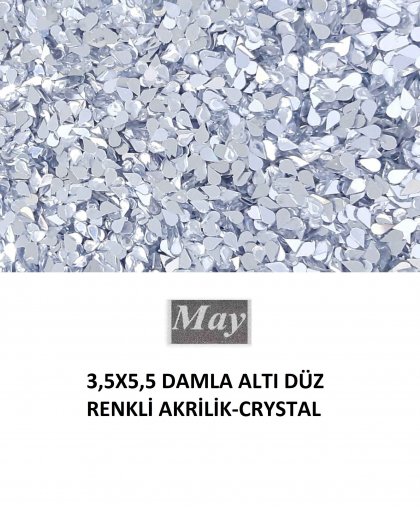 3,5X5,5 DAMLA ALTI DÜZ RENKLİ AKRİLİK-CRYSTAL