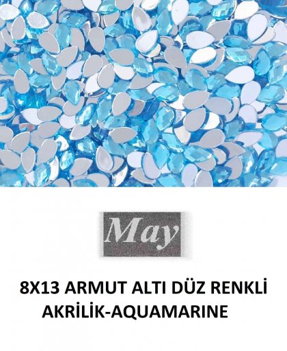 8X13 ARMUT ALTI DÜZ RENKLİ AKRİLİK-AQUAMARINE