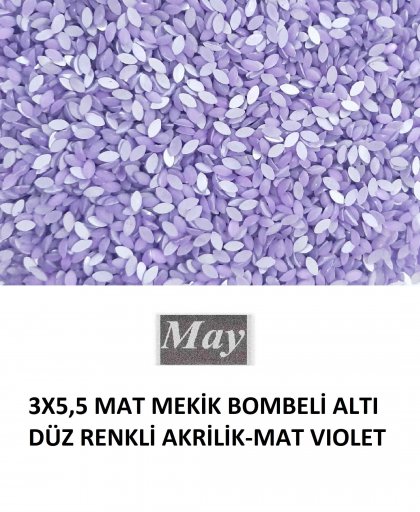 3X5,5 MAT MEKİK BOMBELİ ALTI DÜZ RENKLİ AKRİLİK-MAT VIOLET