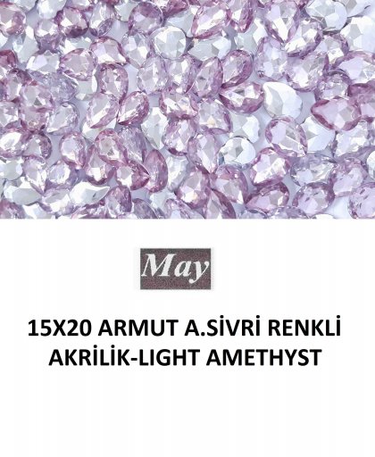 15X20 ARMUT ALTI SİVRİ RENKLİ AKRİLİK-LIGHT AMETHYST