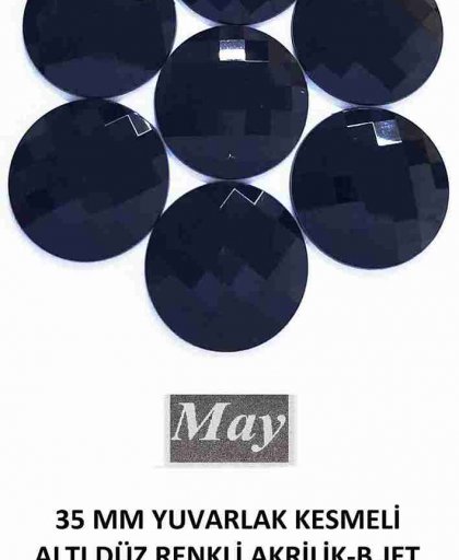 35 MM YUVARLAK KESMELİ ALTI DÜZ RENKLİ AKRİLİK-B.JET